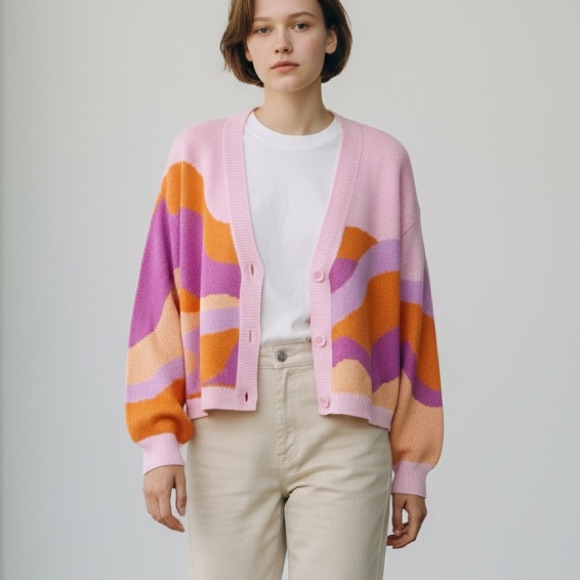 H&M Pink And Orange Women's Cardigan